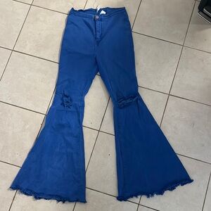 Blue Flared Bell Bottom Jeans